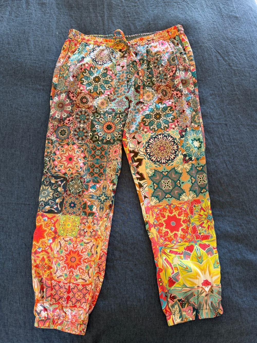Johnny Was Kaleida Elsie Silk Jogger SIZE L